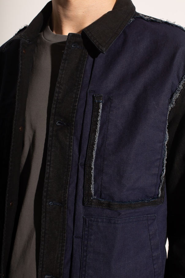 Navy blue Denim sportif jacket Diesel - half-zip track fleece 